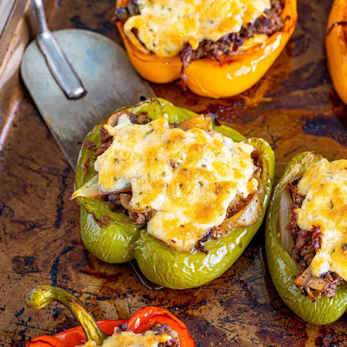 Perfect Philly Cheesesteak Stuffed Peppers