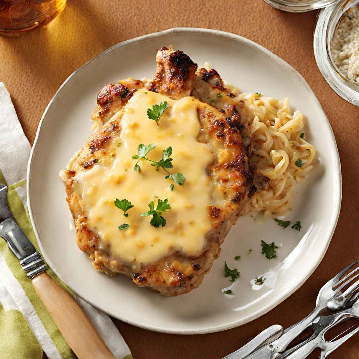 Gentle Cheesy Pork Chops