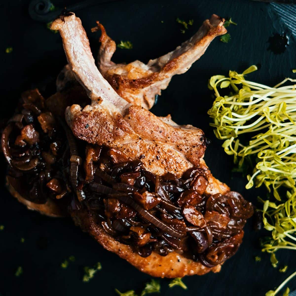 Onion And Bacon Pork Chops