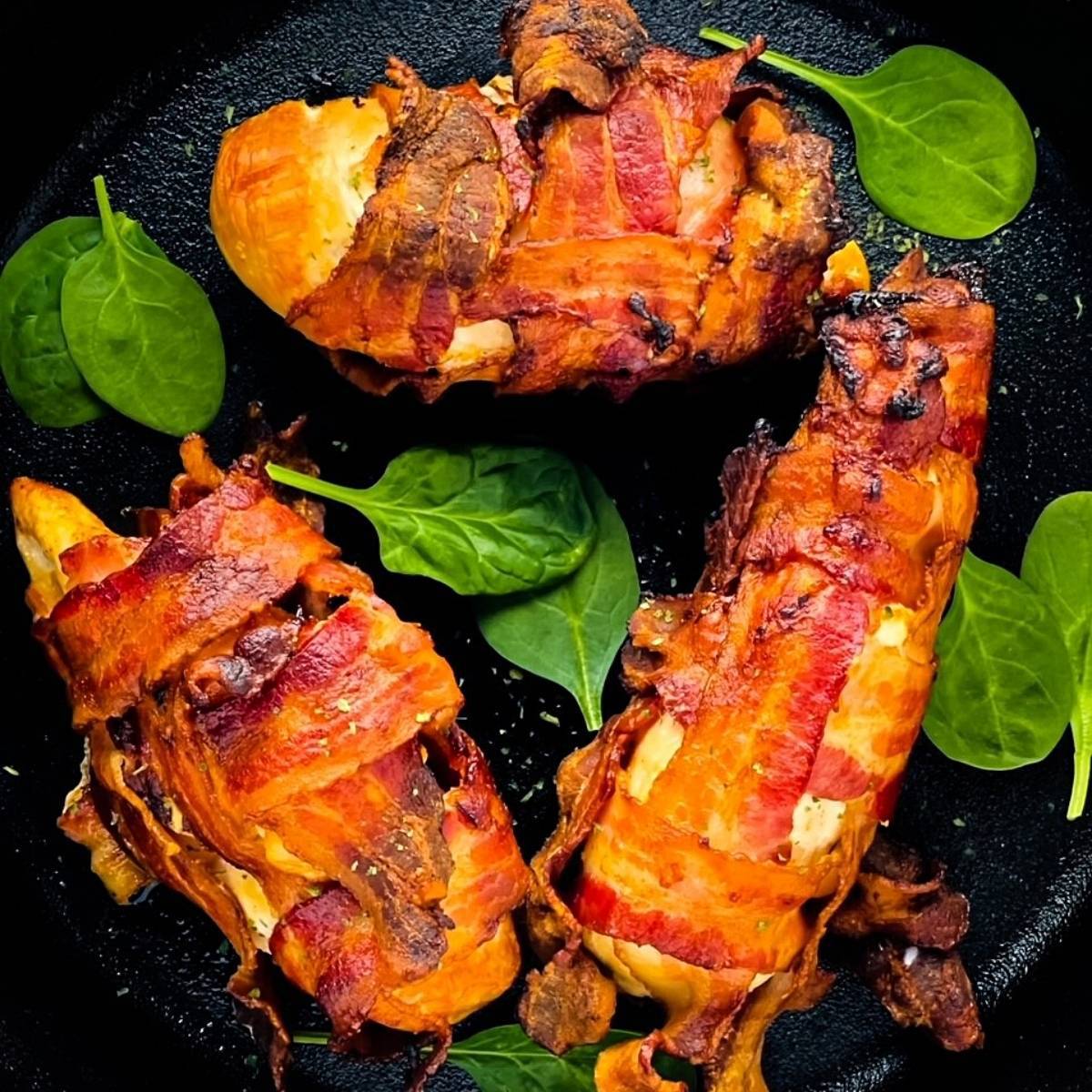 Bacon Wrapped Chicken Breast With Spinach