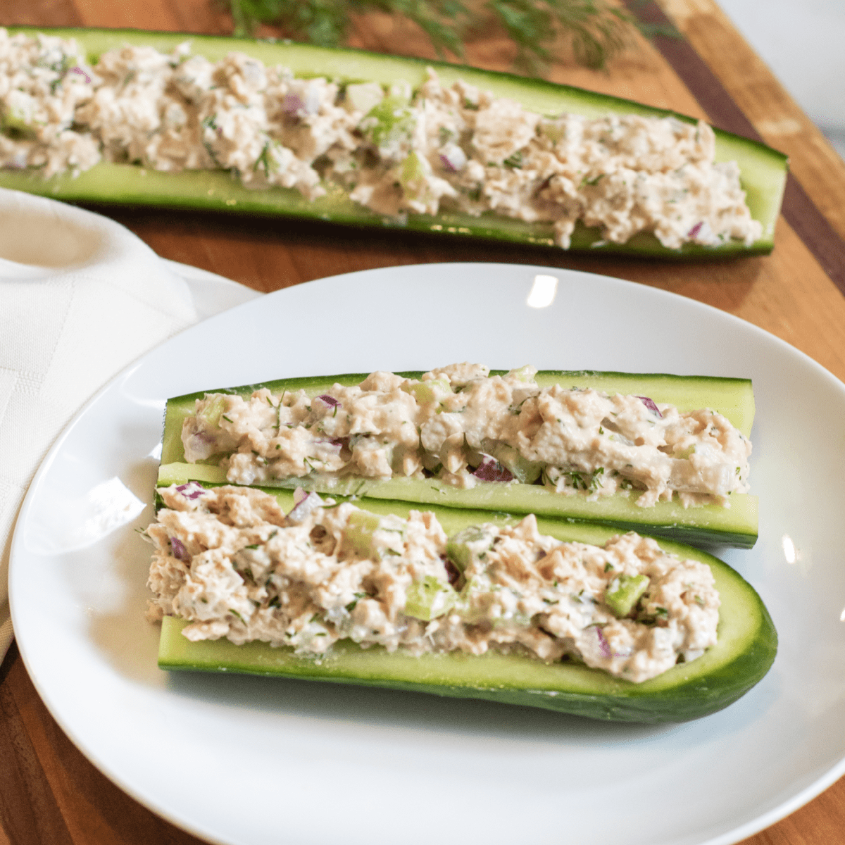 Perfect Tuna Salad And Pickle Boats