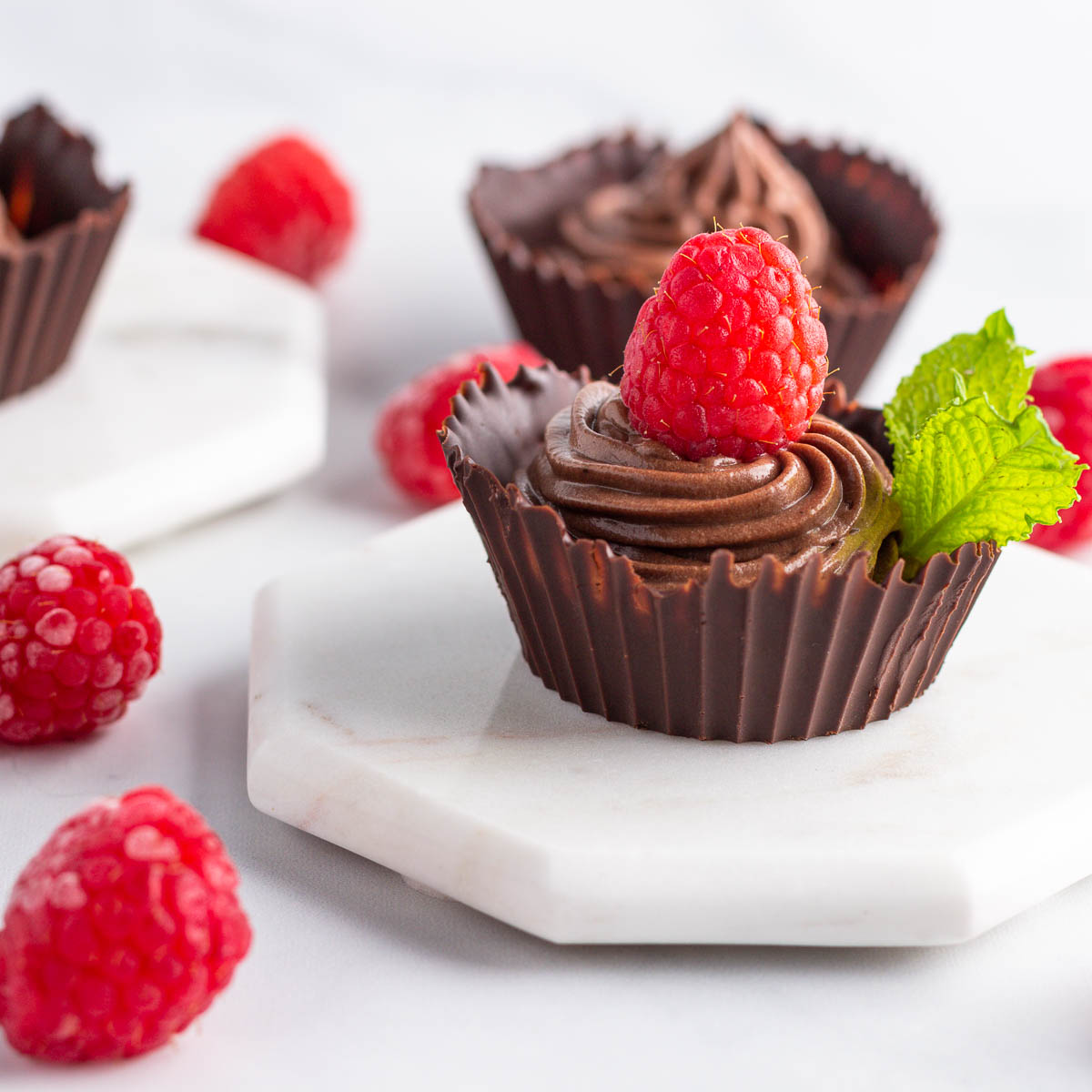 Keto Raspberry Chocolate Cups