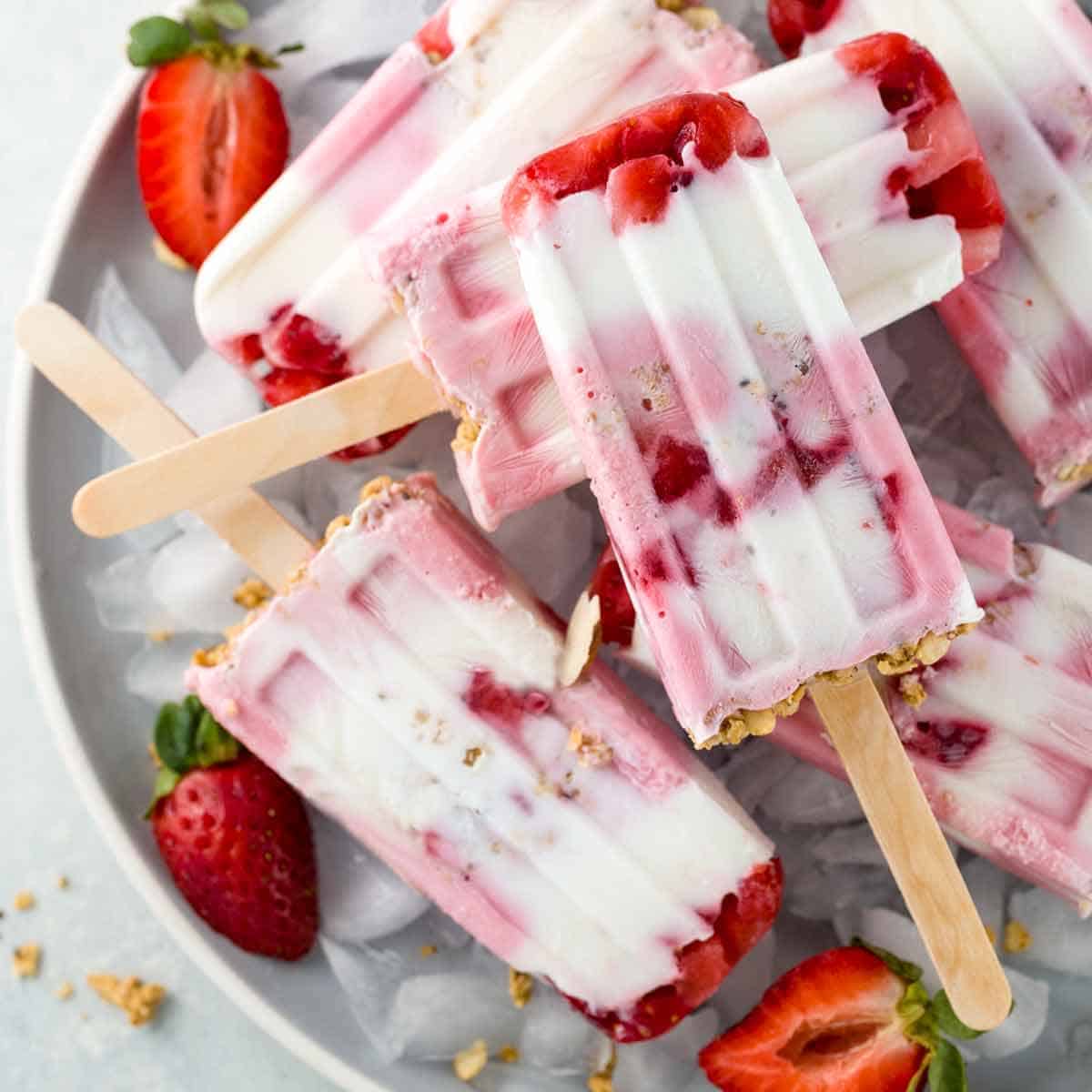 Pink Yogurt Popsicles