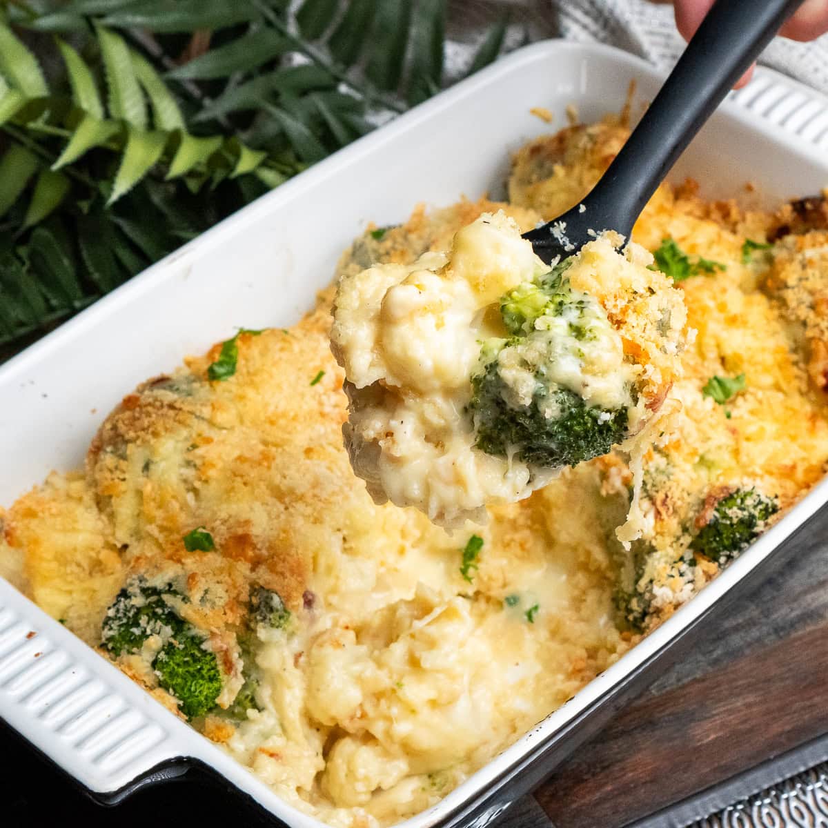 Cheesy Broccoli and Cauliflower