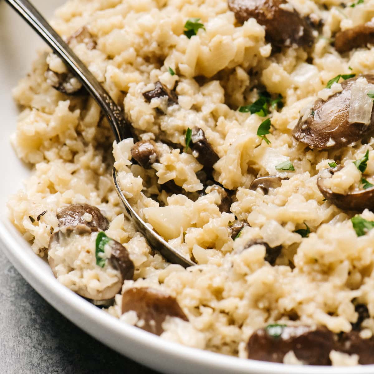 Creamy Cauli Mushroom Risotto