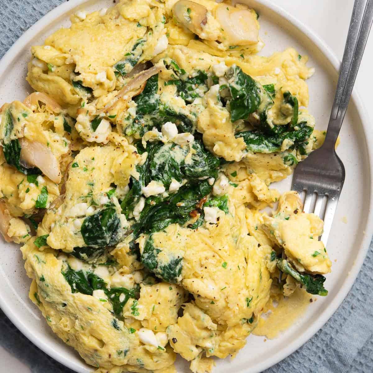 Fine Spinach And Cheese Eggs