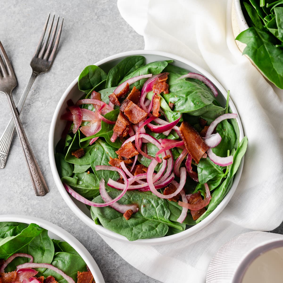 Bacon And Shallots With Spinach