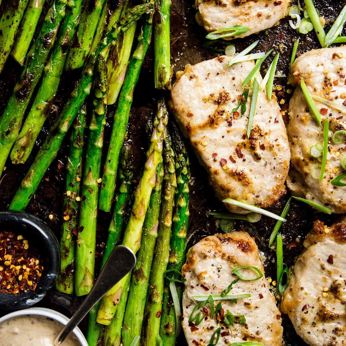 Asparagus And Baked Pork